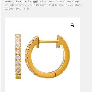 XIV Karats 12mm hoops - 0.20ct